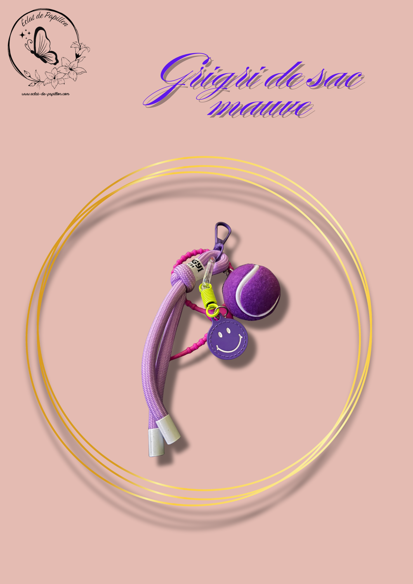 Grigri pour sac - Mauve