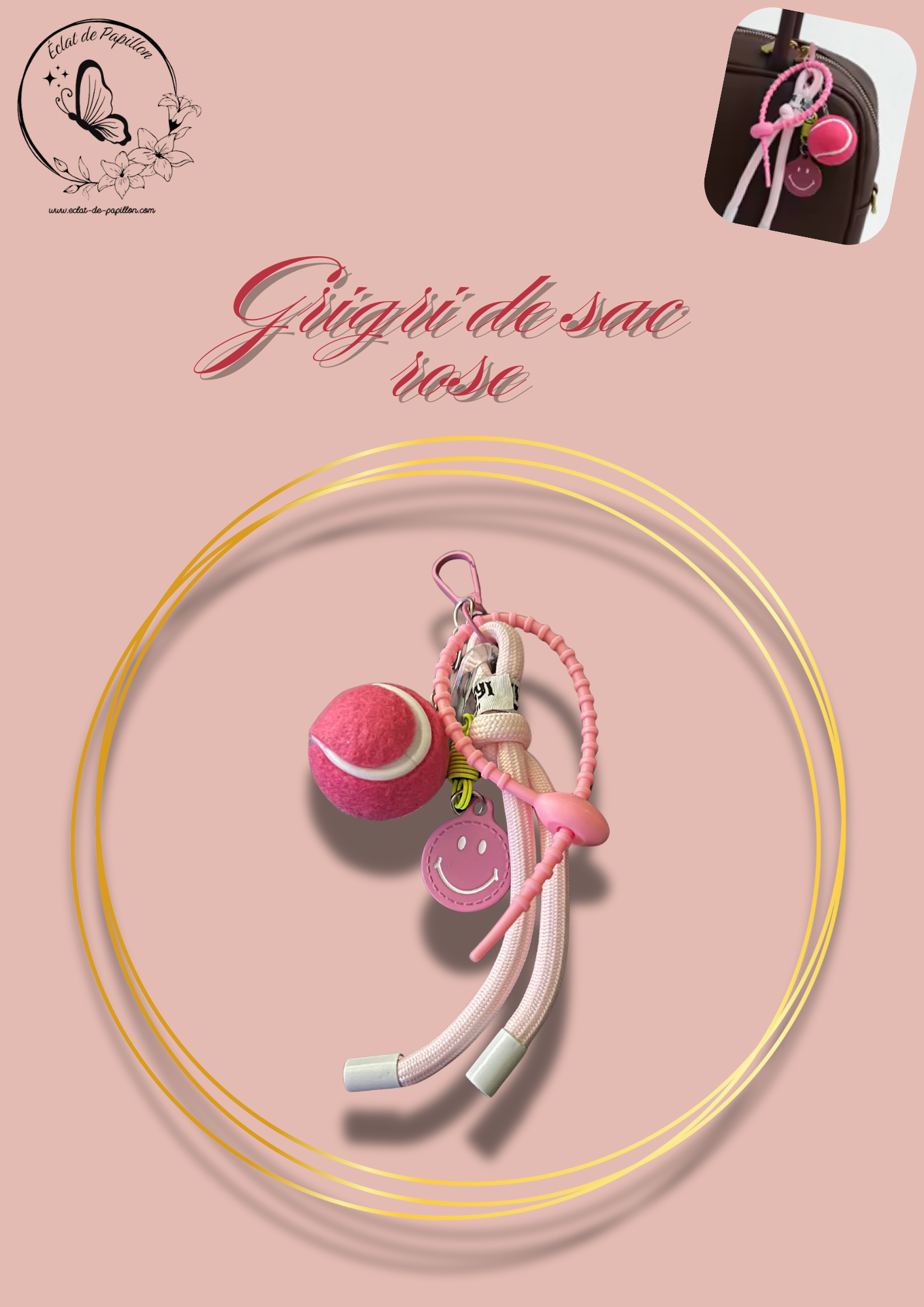 Grigri pour sac - Rose