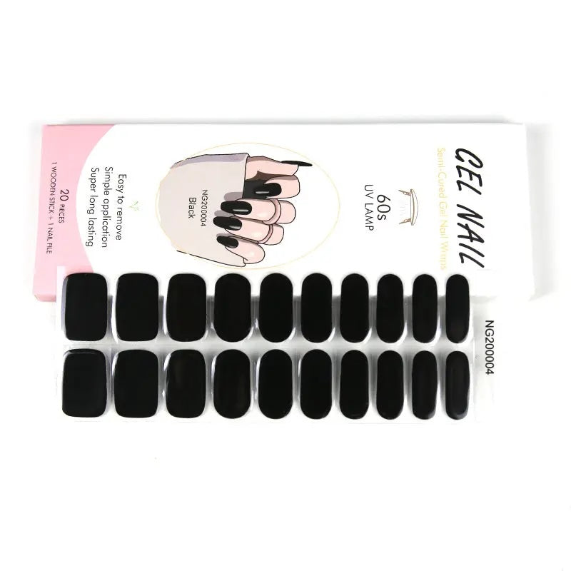 Ongles en gel semi-polymérisé | Jet Black - NG200004