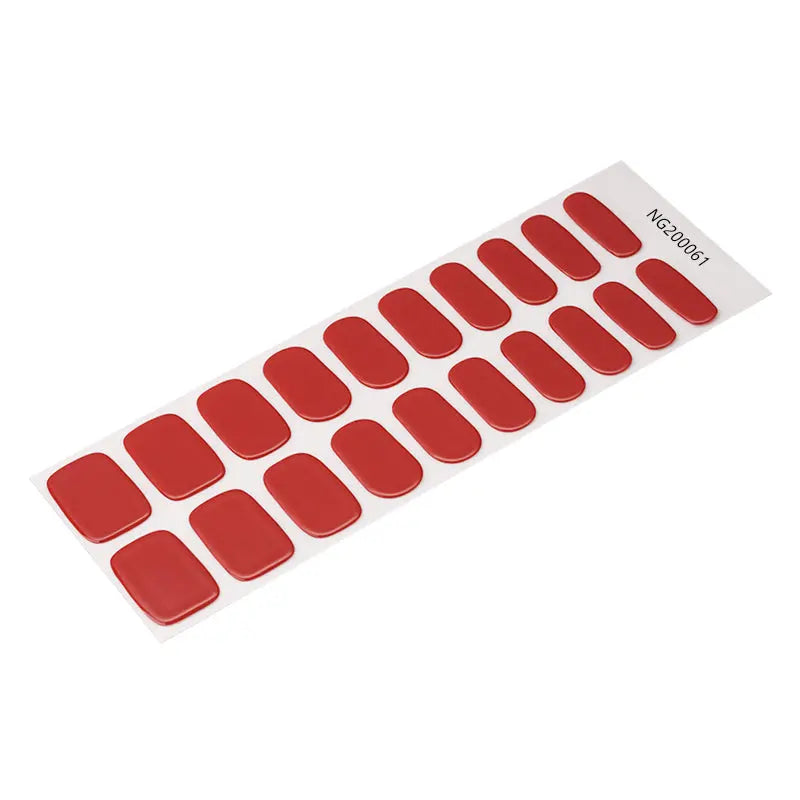 Ongles en gel semi-polymérisé | Ongles rouge vif classique - NG200061