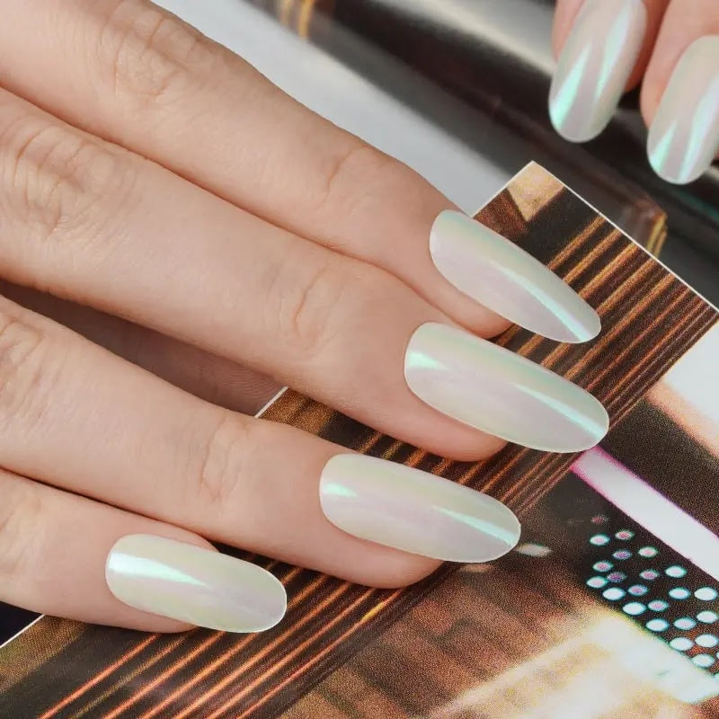 Ongles en gel semi-polymérisé | Lightning Pearl Aurora Chrome - NG200116