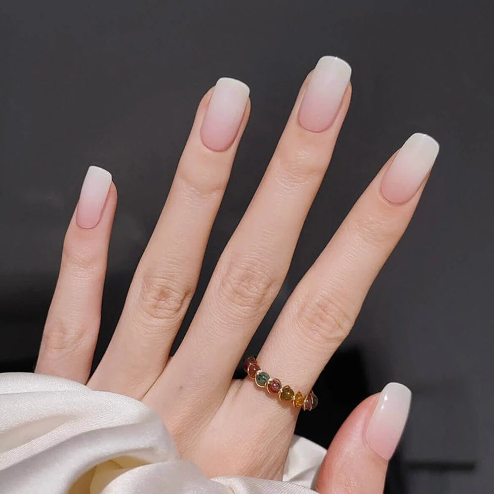 Ongles en gel semi-polymérisé | rose clair ombré - NG200142