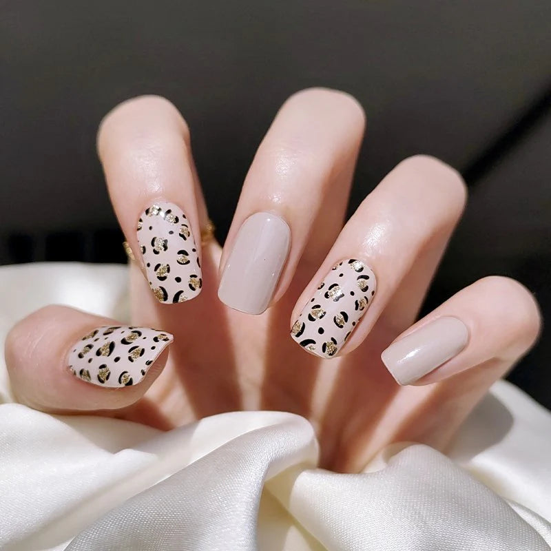 Ongles en gel semi-polymérisé | Tan Leopard - NG2000158