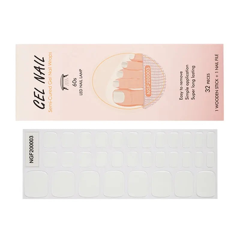 Ongles Orteils en gel semi-polymérisé | Blanc - NGF200003