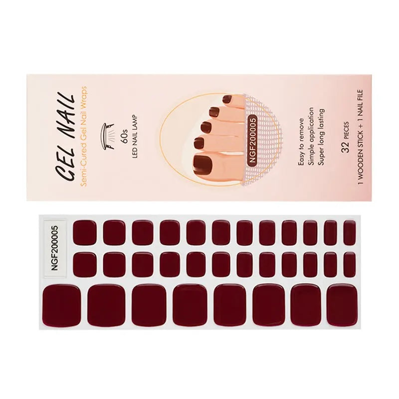 Ongles Orteils en gel semi-polymérisé | Cherry Red - NGF200005